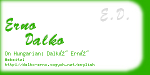 erno dalko business card